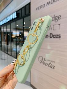 心形鏈條手掌帶手機殼 - 綠色 - 查看 4