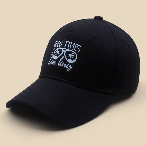 

Letter Graphic Baseball Cap, Black