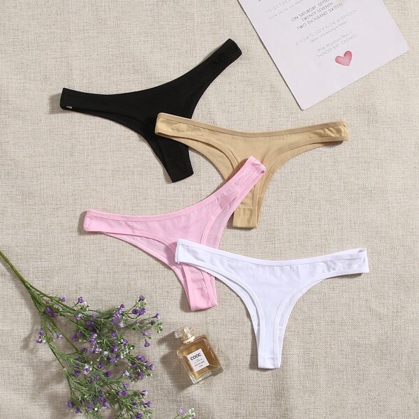 

4pack Solid Panty Set, Multicolor