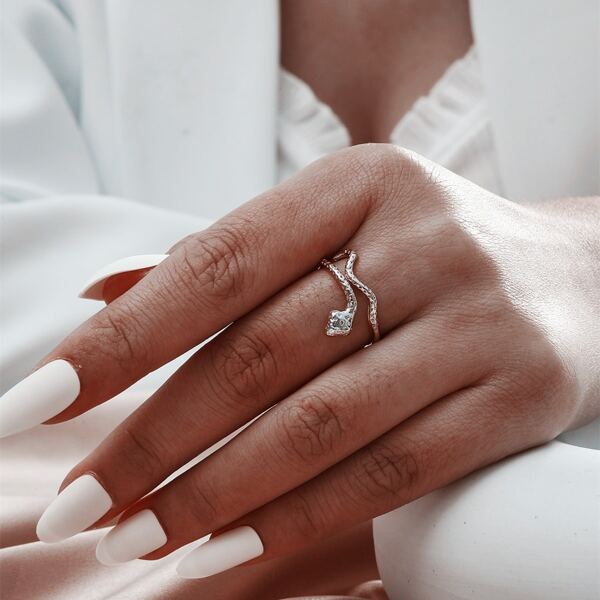

Snake Design Ring, Silver