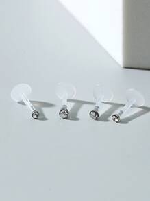 4入组/套水鑽裝飾唇釘適合女士和男士,龐克穿孔,A時尚身體鏈禮品適用於任何場合