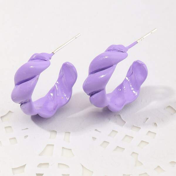 

Simple Hoop Earrings, Purple