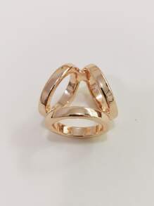 極簡風格絲巾搭扣圈 - 金色 - 查看 2