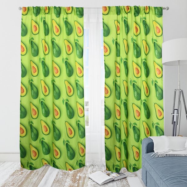 

Kids Avocado Print Single Panel Curtain, Green