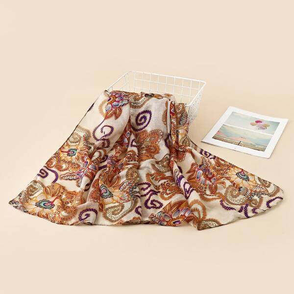 

1pc Graphic Scarf, Multicolor