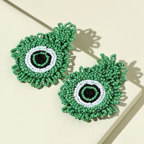 

Seed Bead Earrings, Green