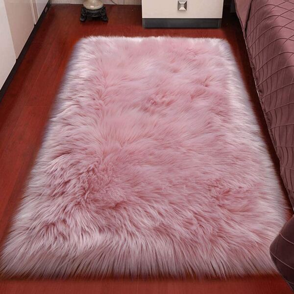 

Solid Color Plush Rug, Pink