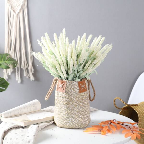 

1branch Artificial Lavender With 12pcs Head, White