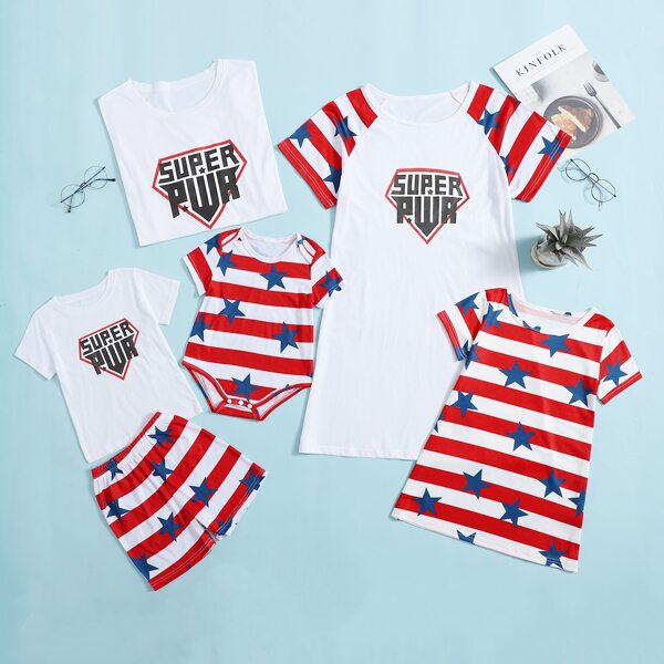 

Men 1pc Letter Graphic Tee, White