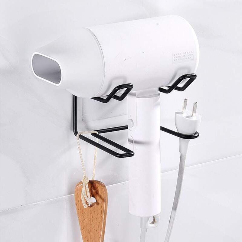 

1pc Wall Mounted Hair Dryer Holder, Multicolor