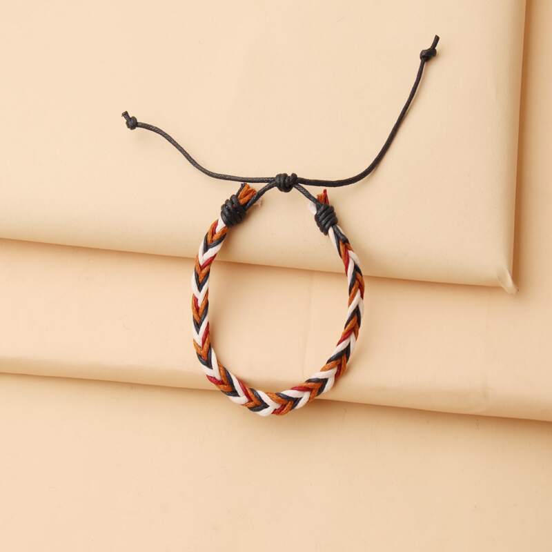 

1pc Braided Rope Bracelet, Brown