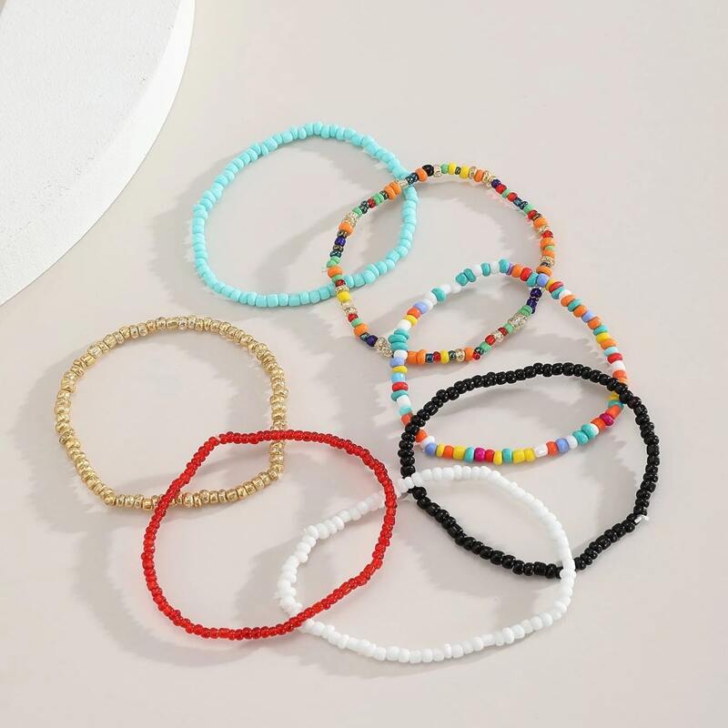 

7pcs Beaded Bracelet, Multicolor