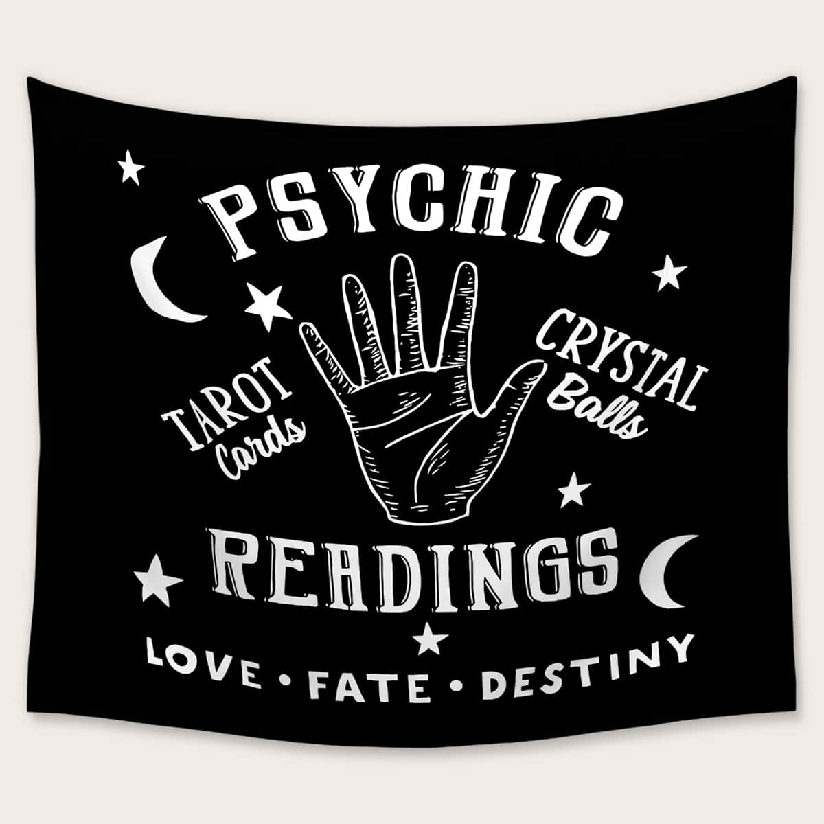 

Tarot Card Tapestry, Black and white