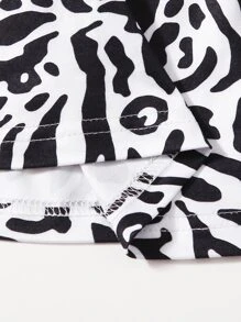 Top de tirantes de rayas de cebra - Blanco y Negro - Ver 4