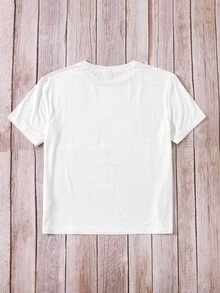 Oxana Fomina Drop Shoulder Floral & Animal Print Tee - White - View 2