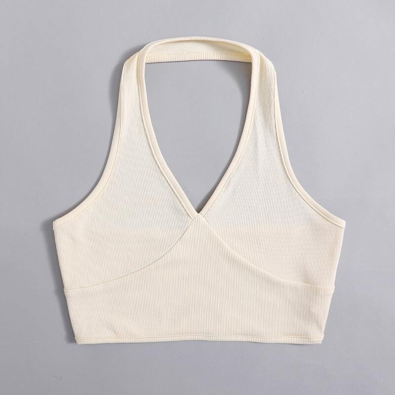 

Solid Halter Top, Beige