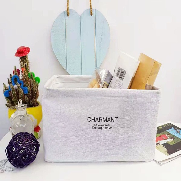 

Letter Graphic Storage Basket, White