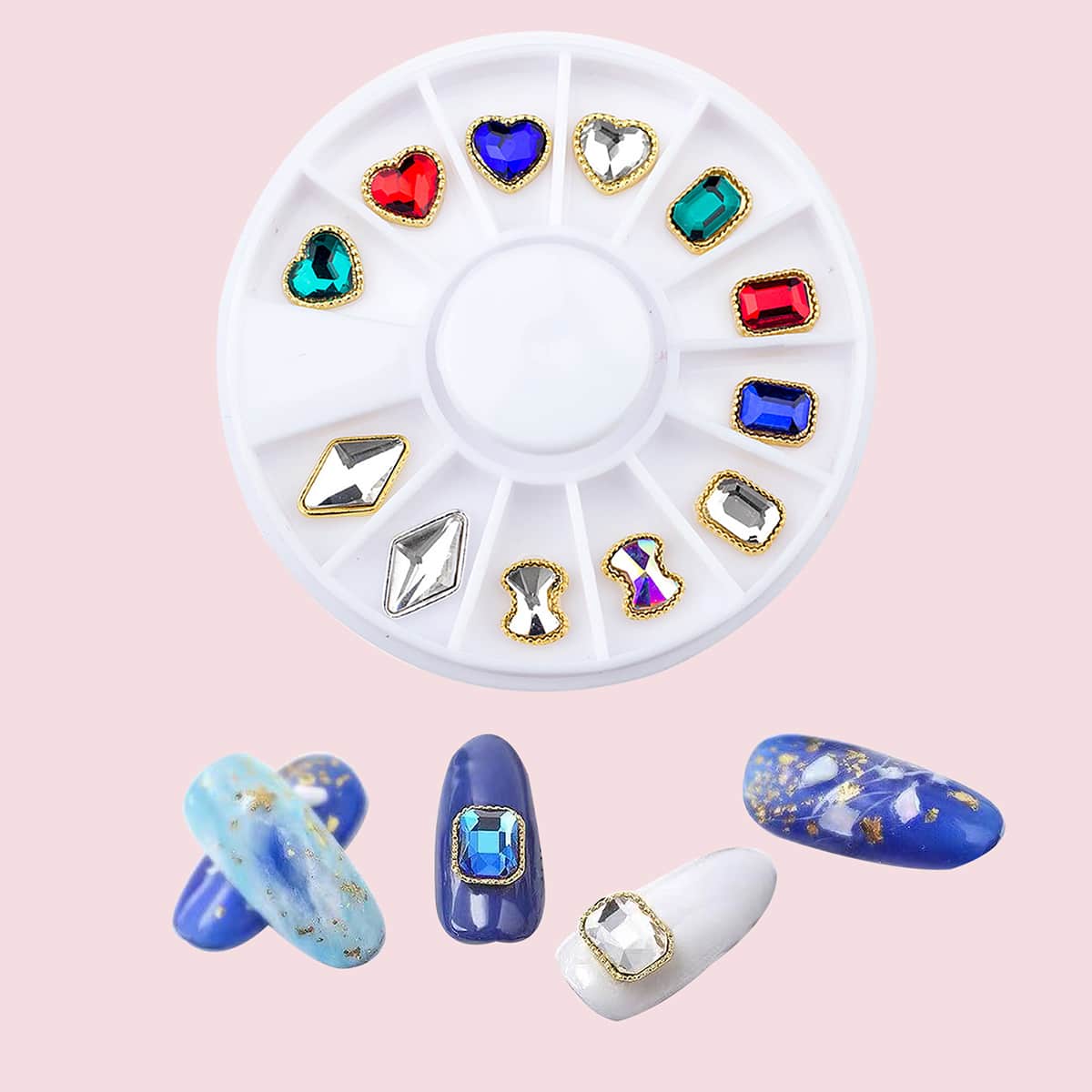

1box Rhinestone Nail Art Decoration, Multicolor