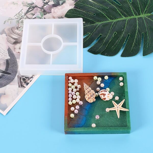 

1pc Tray Design DIY Epoxy Mold, White