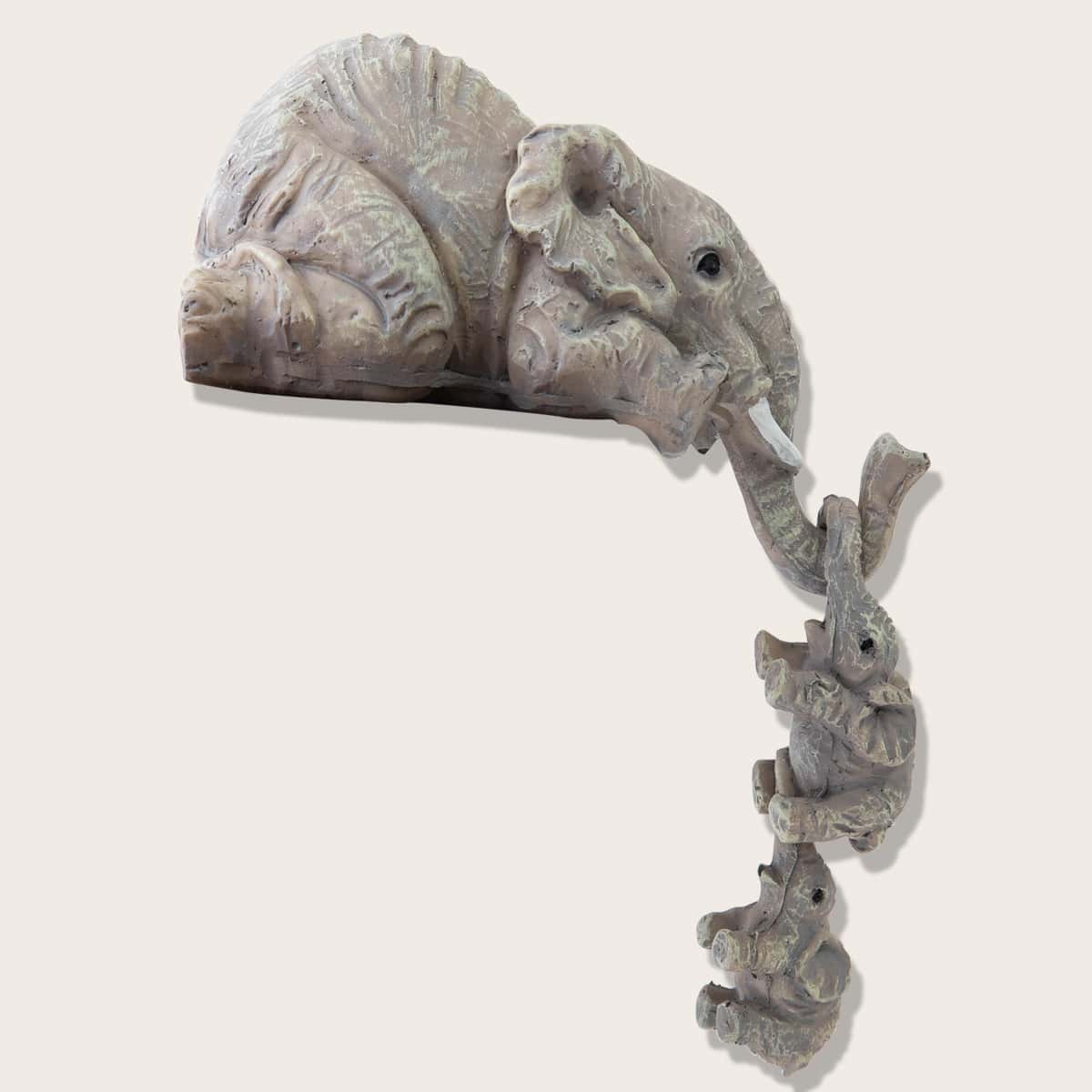

3pcs Elephant Desktop Ornament, Grey