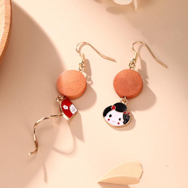 

Fan Decor Drop Earrings, Multicolor