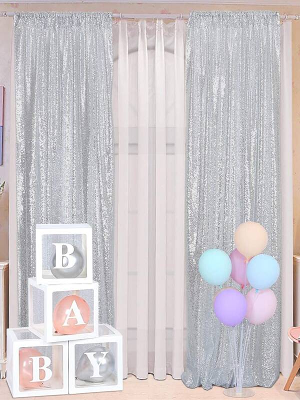 1pc Glitter Background Curtain SHEIN USA
