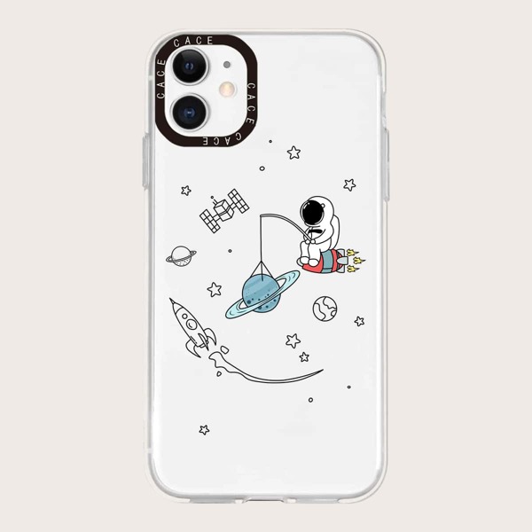 

Cartoon Astronaut Phone Case, Clear