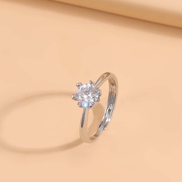 

Rhinestone Decor Ring, Silver
