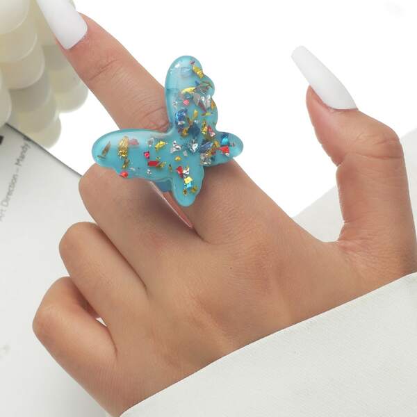 

Butterfly Decor Ring, Blue