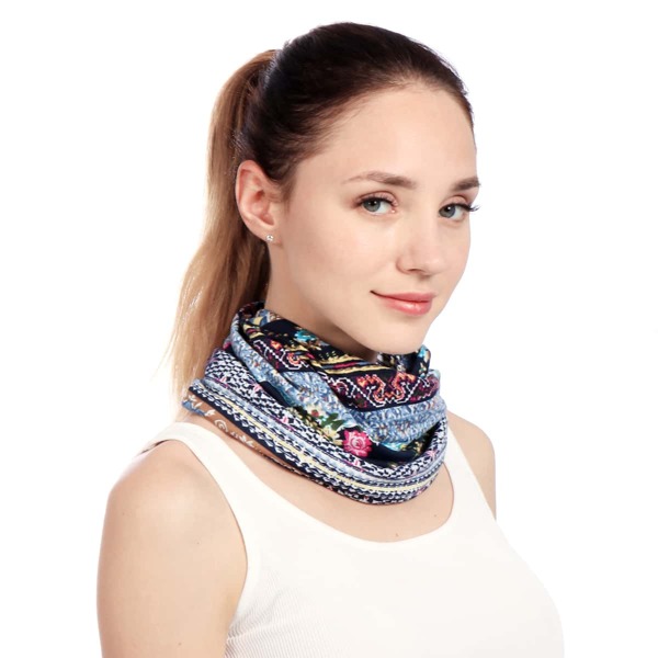

Allover Print Multi-purpose Hat, Navy blue