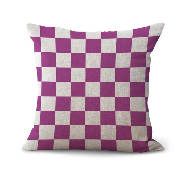 

Checkerboard Pattern Cushion Cover Without Filler, Purple