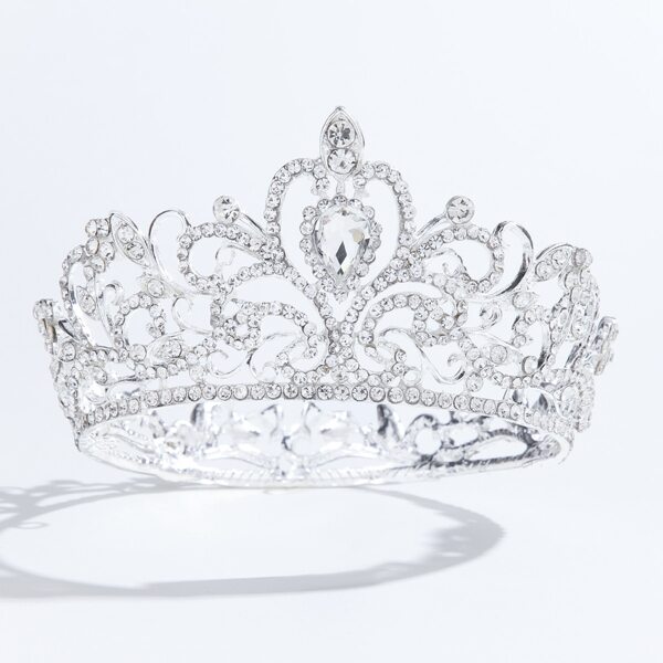 

Rhinestone Crown Design Headband, Silver