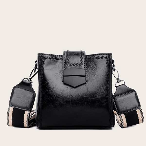 

Stitch Detail Bucket Bag, Black