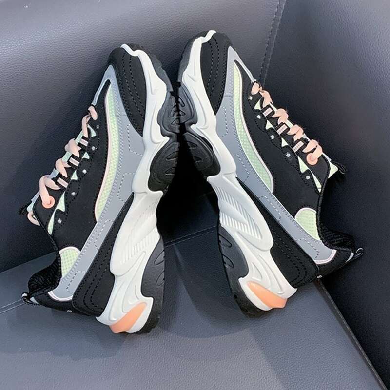 

Colorblock Lace-up Chunky Sneakers, Multicolor
