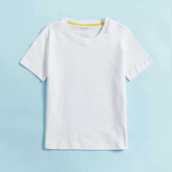 

Toddler Boys 1pc Solid Crew Neck Tee, White