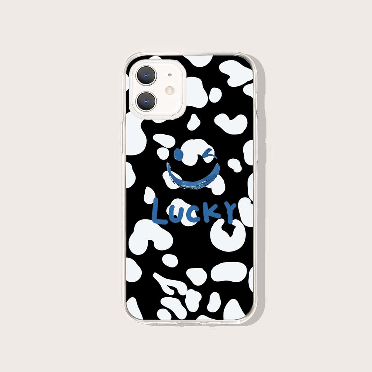 

Letter Graphic Phone Case, Black and white
