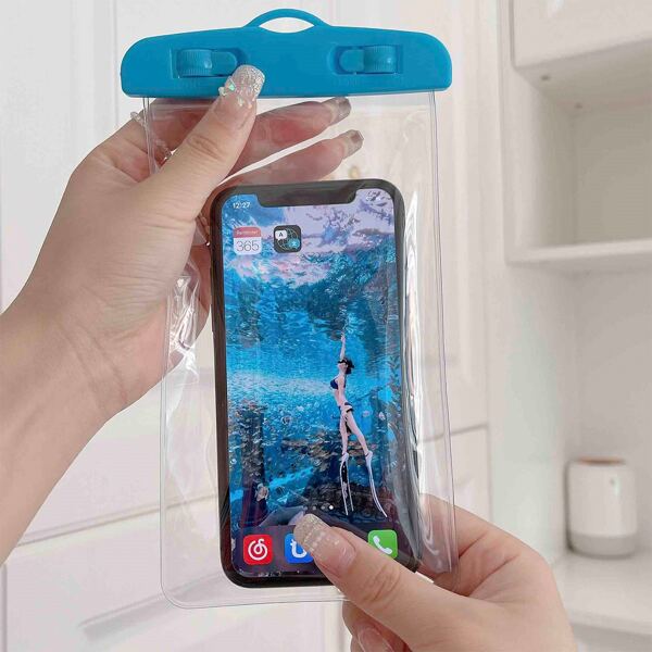 

Clear Waterproof Phone Bag, Blue