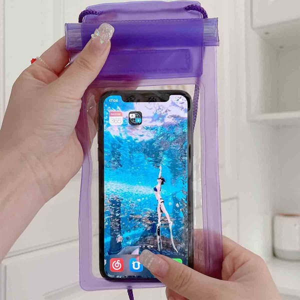 

Clear Waterproof Phone Bag, Purple