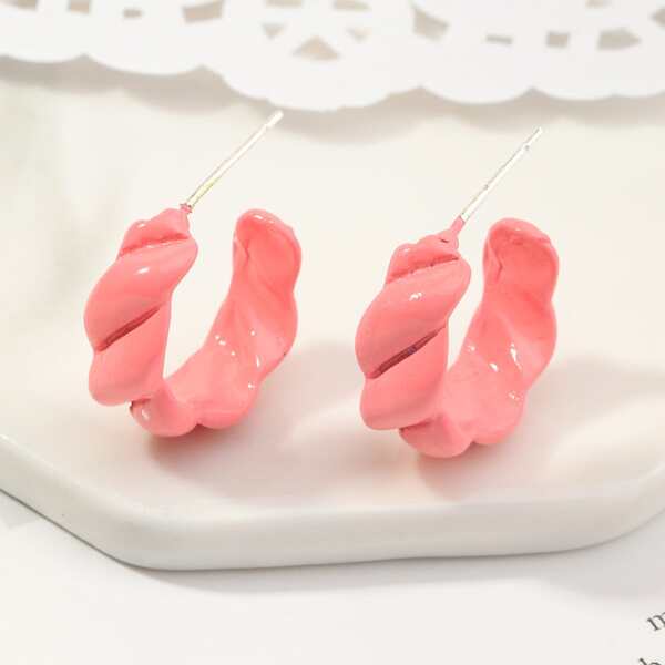 

Simple Hoop Earrings, Pink
