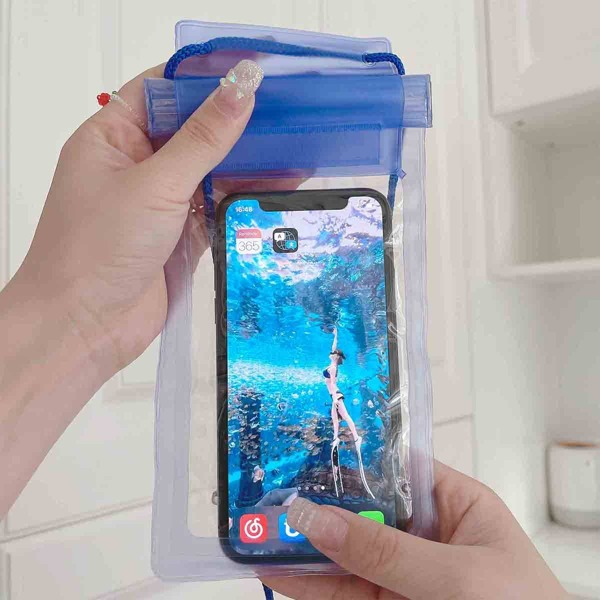 

Clear Waterproof Phone Bag, Blue