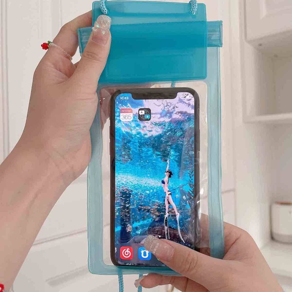 

Clear Waterproof Phone Bag, Baby blue