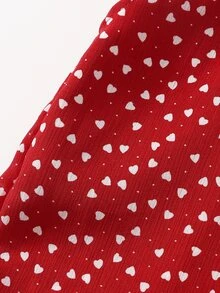 Jumpsuit bé gái Nút Xù Tim Tất cả trên in Boho - Màu Đỏ Sâu - Xem 4