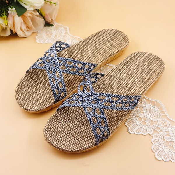 

Braided Design Slides, Navy blue