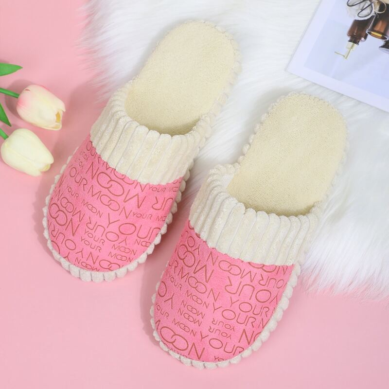 

Letter Graphic Bedroom Slippers, Pink