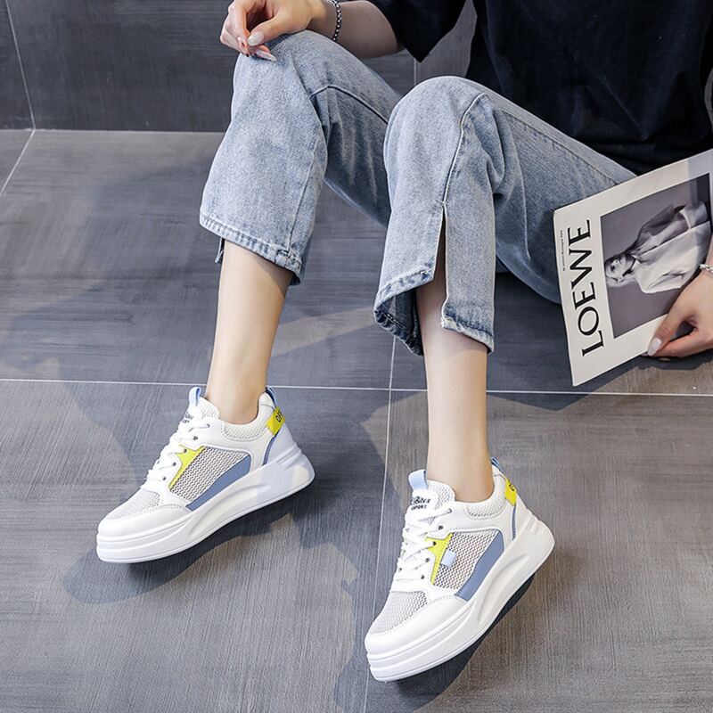 

Lace-up Mesh Skate Shoes, White
