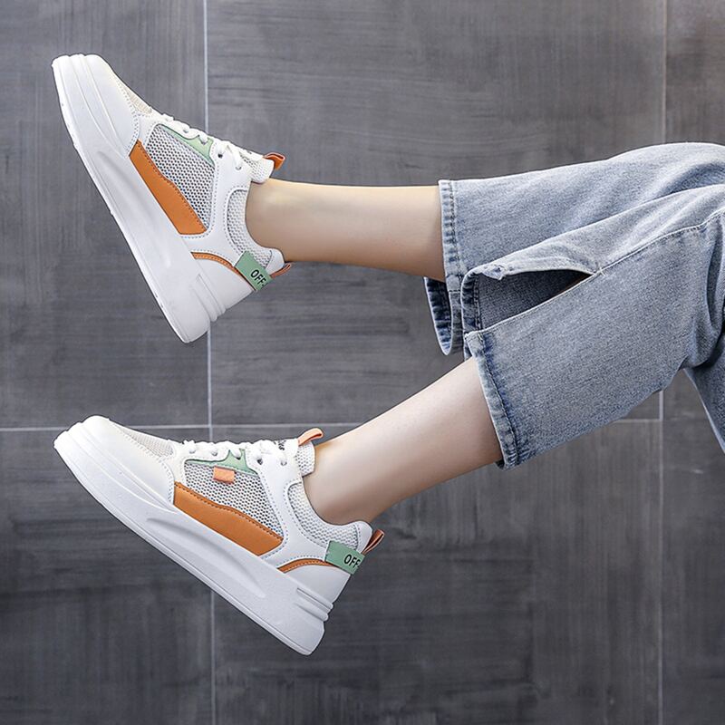 

Lace-up Mesh Skate Shoes, White