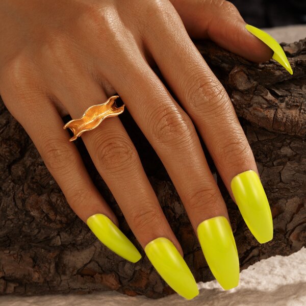 

1pc Alloy Ring, Gold