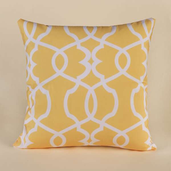 

Geometric Pattern Cushion Cover Without Filler, Yellow