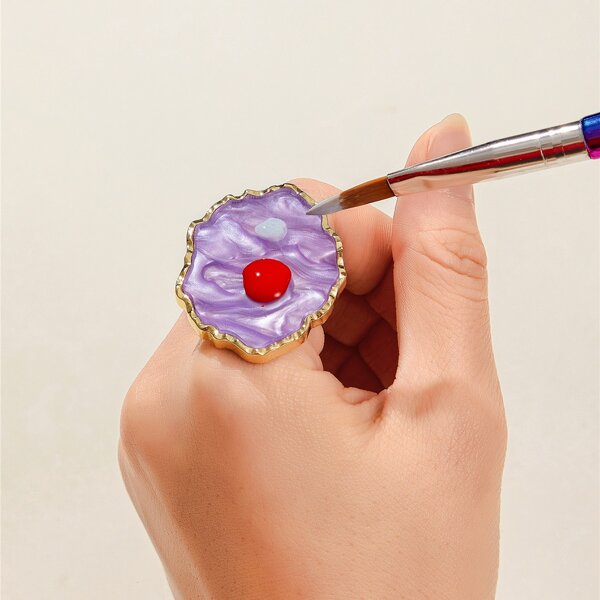 

1pc Nail Art Ring Palette, Purple