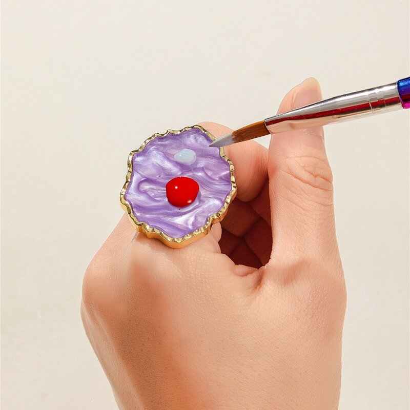 

1pc Nail Art Ring Palette, Purple